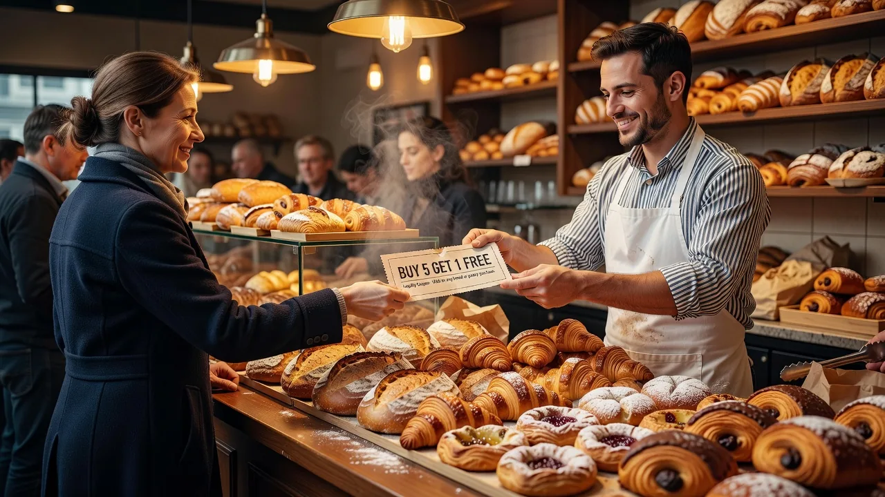 Bakery loyalty coupon for pastries and baked goods