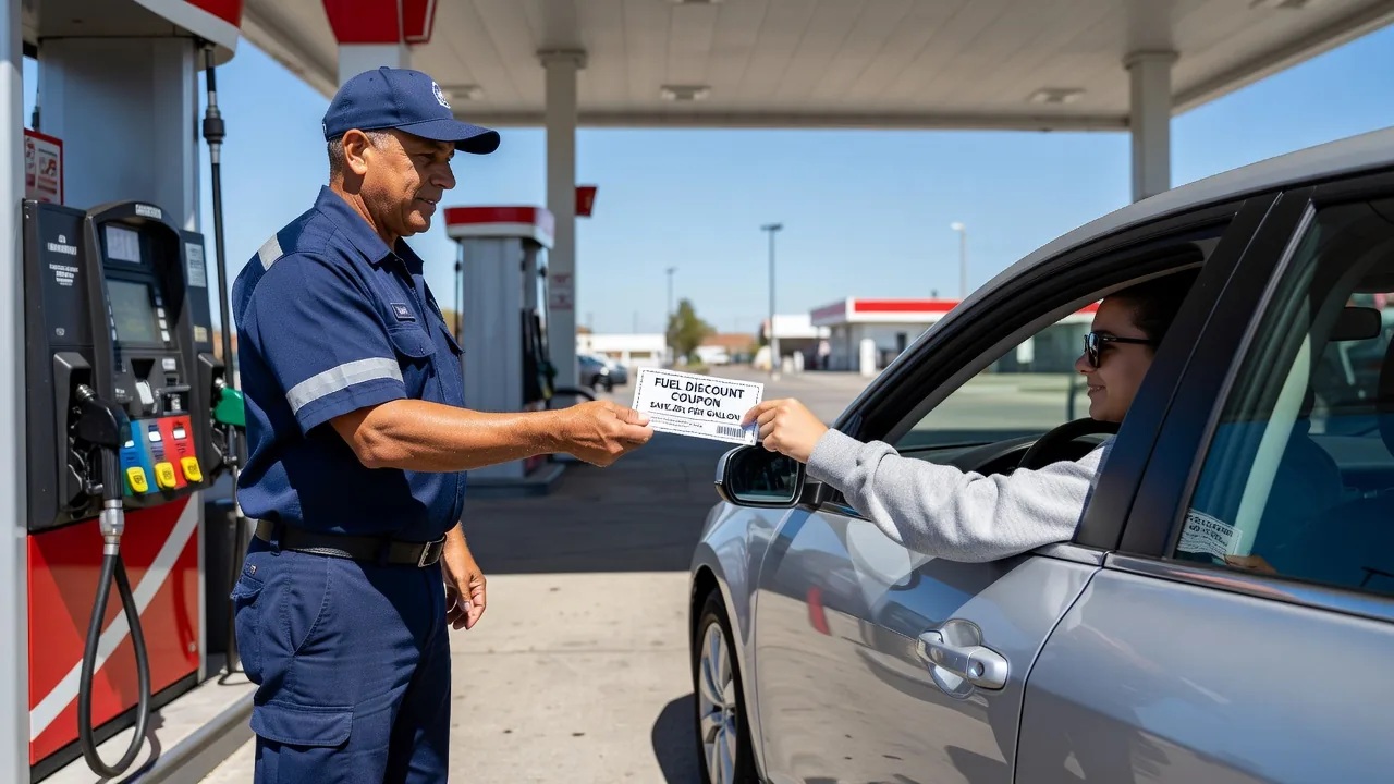 Gas station fuel discount coupon