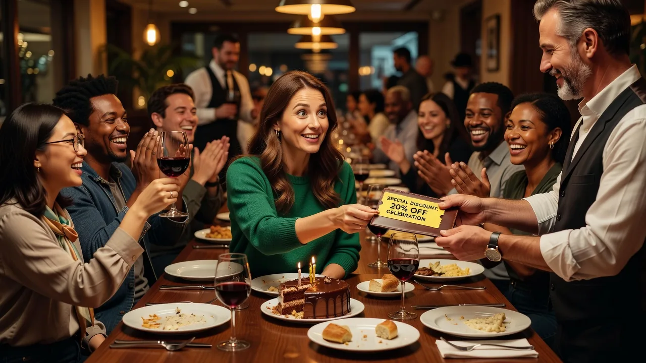 Restaurant discount coupon on bill